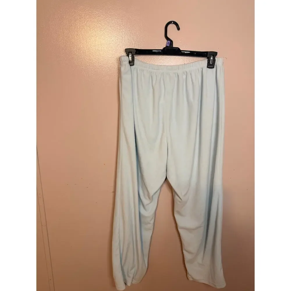 Jasmine Rose light blue long-sleeve pajama set. Satin collar size 2X